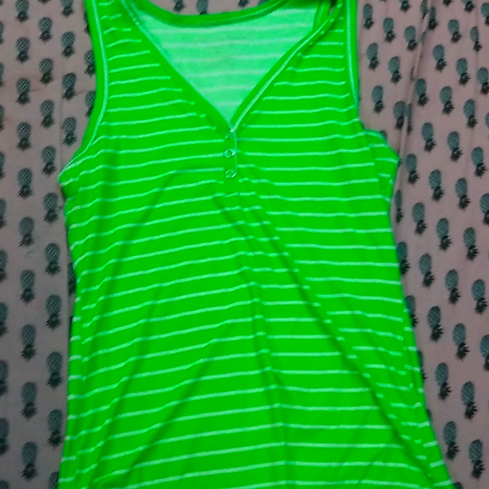 Eyecandy green and white tank top(never worn)
